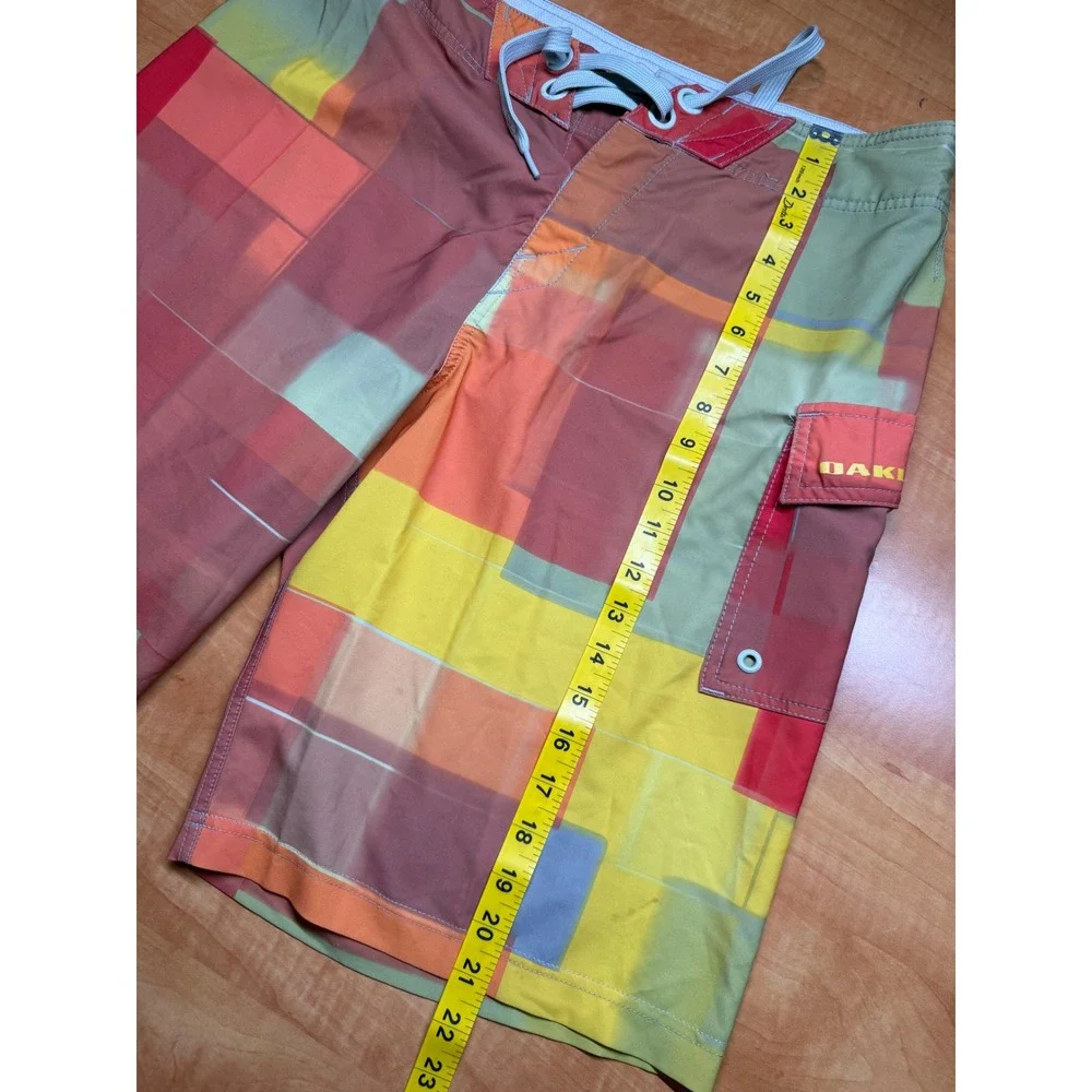 Oakley Board Shorts Mens 32 Multicolor Geometric Block Print Swim Trunks Cargo